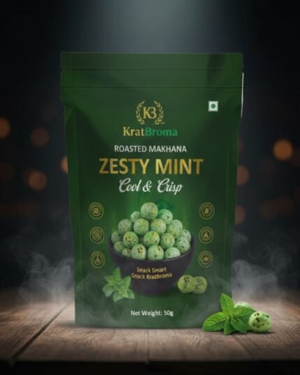 KRATBROMA ZESTY MINT ROASTED MAKHANA – 50g