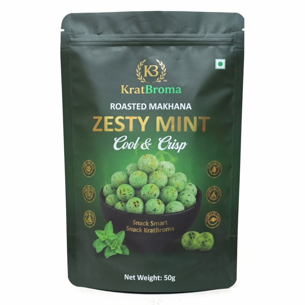 KratBroma Zesty Mint Roasted Makhana – 50g "COMING SOON"