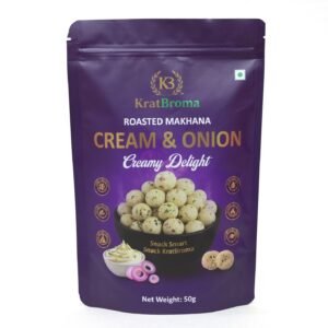 KratBroma Cream & Onion Roasted Makhana – 50g